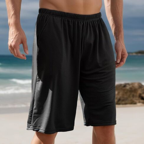Men's Athletic Shorts 1 Pack with Pockets, Quick-Dry Mesh Liner for Running, Workout, Gym & Swimming in Kuwait