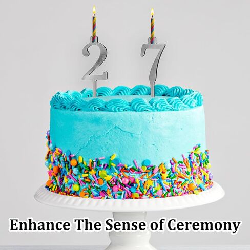 20 PCS Reusable Number Candle Holder Set, Birthday Candle Holder with Gold Finish, Stainless Steel Number Candles for Anniversary Parties and Milestone Celebrations (Silver) in Saudi Arabia