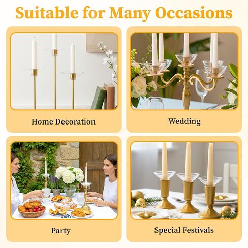 16 Pcs Clear Candle Drip Protectors, 2.75 Inch Round Glass Bobeches for Candlestick Holders, Wax Catchers for Taper Candles, Wedding Party Church Home Decor in Saudi Arabia