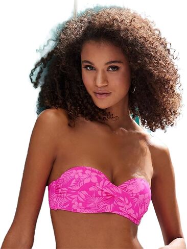 LASCANA Women's Tropical Twist Bandeau Bikini Top in Kuwait