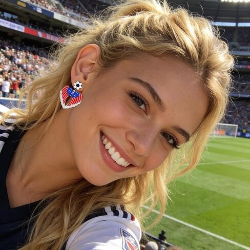 4Pairs Acrylic Soccer Earrings for Women American Flag Stud Earrings for Game Day Outfits Sport Lover Gifts in Saudi Arabia