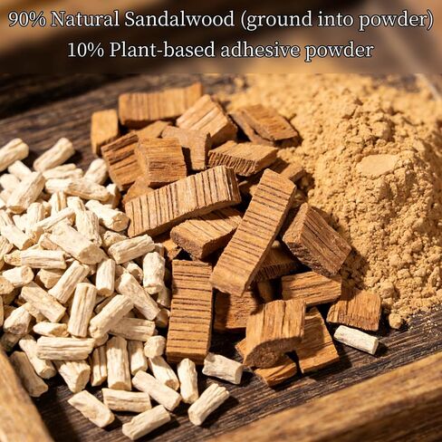 Sandalwood Incense Sticks - 120 Core-Free Low Smoke Incense with Brass Holder for Aromatherapy, Meditation, Yoga - Pet Friendly Eco-Friendly Gift Set - Pure Scent 45-60 Burn Time in Kuwait