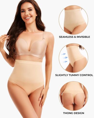 Tummy Control Shapewear Underwear for Women,Seamless High Waist Panties, Compression Faja Body Shaper Thong Shorts in Saudi Arabia