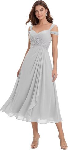 Chiffon Short Bridesmaid Dress for Women Ruffle Pleated Off Shoulder Summer A Line Formal Cocktail Gowns IMR049 in Saudi Arabia