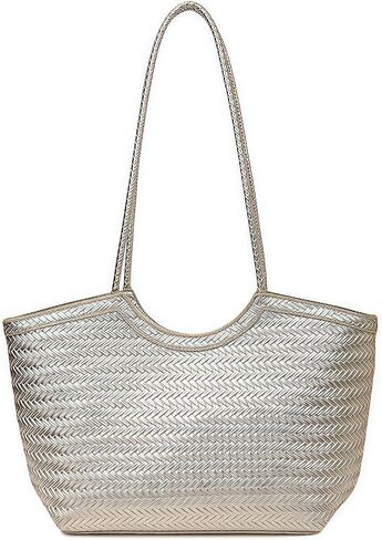 Large Woven Tote Bag Womens Shoulder Bags Faux Leather Large Tote Bag Retro Purse Handbag Casual Work Top Handle Satchel in Saudi Arabia