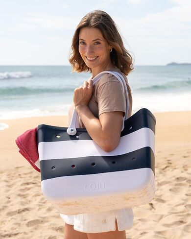 COJU Rubber Tote Bag Waterproof Large Tote Bag for Beach Poolside Travel (Navy) in Saudi Arabia