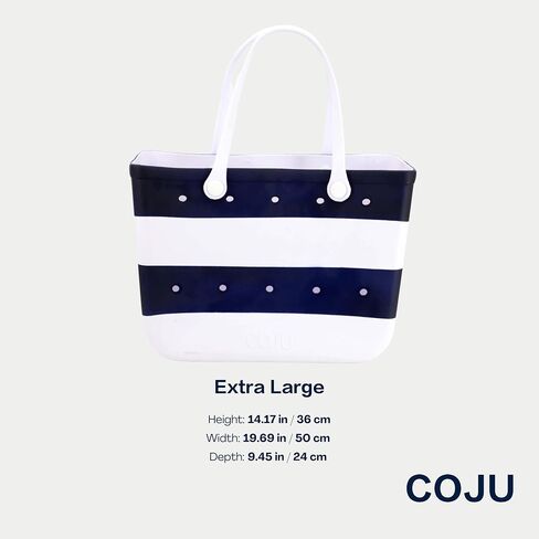 COJU Rubber Tote Bag Waterproof Large Tote Bag for Beach Poolside Travel (Navy) in Saudi Arabia