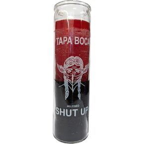Generic Shut Up (Tapa Boca) Red/Black 8"" Pillar Candle in Kuwait