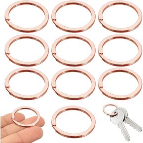 10 Pack Key Ring Keychain 1-1/4 inch (32mm) Diameter Metal Flat Split Key Chains Rings for Home Car Dog Tag Office Lanyards Keys Attachment (Golden) in Saudi Arabia