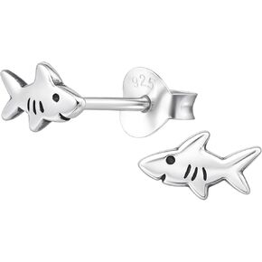 Shark 925 Sterling Silver Stud Earrings Beach Ocean Sea Animal-Theme Ultra-Tiny Cartilage Tragus Helix Second Ear Stackable Jewelry in Kuwait