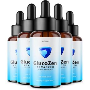 (5 Pack) Glucozen Drops - Official Gluco Zen Oral Liquid Drops Advanced Premium Formula Maximum Strength, All Natural Ingredients Vitamins for Overall Health & Wellness, 5 Bottles for 5 Months in Saudi Arabia
