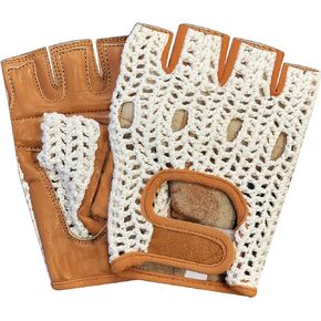 Real Soft Leather Mesh Net Fingerless Driving Weight Training Cycling Wheelchair Gloves W-1037 (XX-Large) in Saudi Arabia