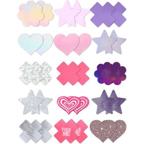 CICKEE 15 Pairs Pasties Rave | Self-Adhesive Nipple Covers Pack Breast Petals Sticky Pasty Nipple Stickers in Saudi Arabia