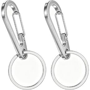 Stainless Steel Key Ring, 2 Pack Heavy Duty Carabiner Keychain Quick Release Key Ring Carabiner Clip Holder for Keys, Cars, Purse Charms, Silver in Saudi Arabia
