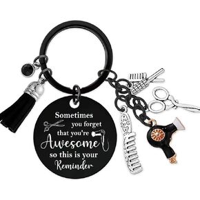 Hair Stylist Gifts Keychain - Inspirational Keyring Sometimes You Forget Your Awesome, Cosmetology Graduation Gift in Saudi Arabia