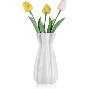 Unique Plain Designed Ceramic Modern Decorative Bouquet Vases Minimalism Flower Vases for Office Living Room Cabinet Wedding Decorations - 9.45’’ in Saudi Arabia