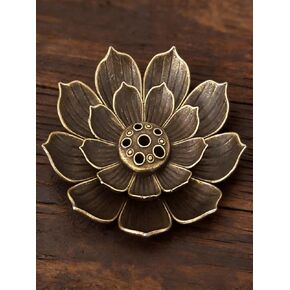 1PC Mini Double-Layer Lotus-Shaped Incense Burner (red Copper Color,1) in Kuwait