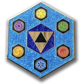 Chamber of Sages Enamel Pin – Legend of Zelda: Ocarina of Time Collectible | Triforce Hard Enamel Brooch with Glitter Finish | Gold-Plated Gamer Gift with Backer Card in Saudi Arabia