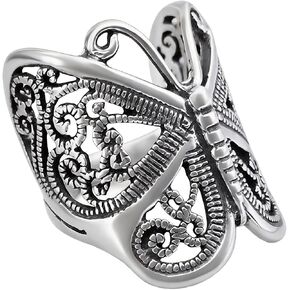 Butterfly Wrap Rings,Butterfly Ring for Women, Adjustable Open Carved Texture Butterfly Ring,Vintage Metal Insects Knuckle Finger Rings,Cute Animal Ring,Statement Jewelry Gifts for Women in Saudi Arabia