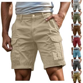 Cargo Shorts for Men Work Casual Big and Tall Relaxed Fit Tactical Comfy Elastic Waist Multiple Pockets Short in Saudi Arabia