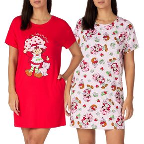 Richard Leeds International Womens Drop Shoulder Sleepshirt Dress 2-Pack – Stitch, Hello Kitty, Strawberry Shortcake, Peanuts in Saudi Arabia