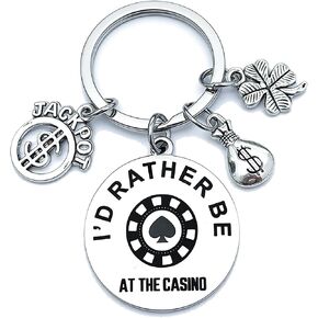Gambler Gifts for Women Men Lucky Casino Lover Gifts Gambler Lover Gift Gambling Keychain Slot Machine Birthday Christmas Retirement Gift for Friends Her Women Sister Coworkers Female Present in Saudi Arabia