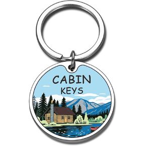 KINMES Cabin Keys Keychain, Men Housewarming Gifts for Women Men Mom Dad Grandma Grandpa, New Home Gift Cabin Essentials for Cabins Owners in Kuwait