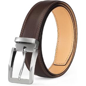 Mens Dress Belt–Full-Grain Leather Single Prong Buckle Classic for Work Business & Casual in Saudi Arabia
