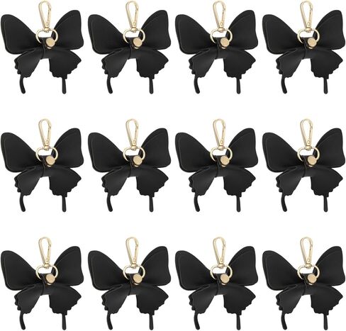 12 Pcs Butterfly Bag Charms, PU Leather Bow Keychains, Decorative Butterfly Bag Pendants with Swivel Clips, Backpack Keyring Accessories for Handbags, Party Favor Presents in Saudi Arabia