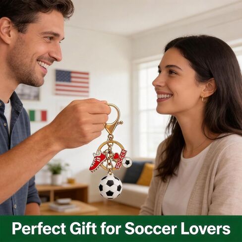 LiLiSUCCY 3D Soccer Keychain - Gold Mini Love Soccer Gifts for Women Men, Funny World Cup Keyring, Unique Birthday Stocking Stuffers for Soccer Players Teens in Saudi Arabia