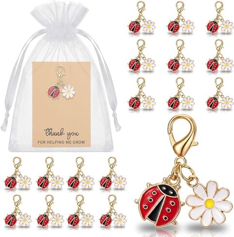 18-Piece Ladybug Keychain Set , Ladybug Party Favors, Lady Bug Accessories, Lady Bug Party Favors, with Greeting Cards and Gift Bags for Various Occasions in Kuwait