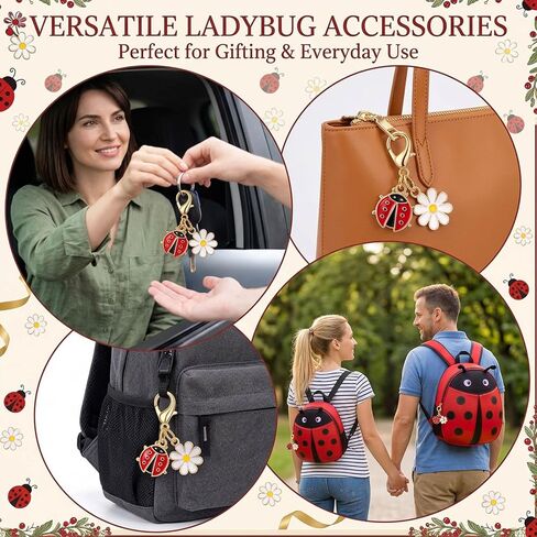18-Piece Ladybug Keychain Set , Ladybug Party Favors, Lady Bug Accessories, Lady Bug Party Favors, with Greeting Cards and Gift Bags for Various Occasions in Kuwait