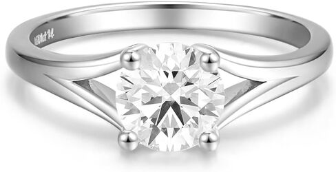 AGVANA 0.3 Carat - 1 Carat Lab Grown Diamond 4 Prong Solitaire Ring in Sterling Silver Engagement Anniversary Wedding Ring for Women (D-E Color, VS Clarity) in Kuwait