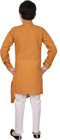 Pro-Ethic Style Developer Boy's Indian Kurta For Boys | Kids Ethnic Wear | Pack Of 1 (S-109) (Mustard, 8-9 Years) in Saudi Arabia
