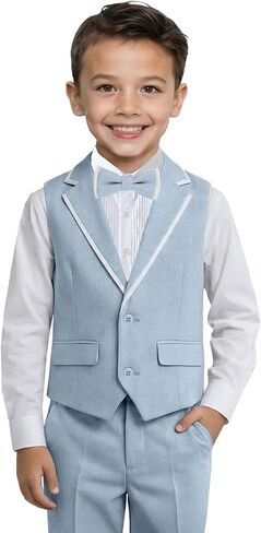 Boys' Suits 4 Piece Set Formal Toddler Dress Shirt Vest Pants Bow Tie Kid Tuxedo Suit Teen Wedding Outfits Boys Clothes in Kuwait