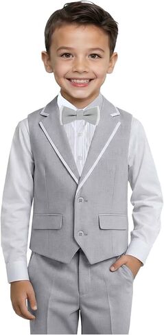 Boys' Suits 4 Piece Set Formal Toddler Dress Shirt Vest Pants Bow Tie Kid Tuxedo Suit Teen Wedding Outfits Boys Clothes in Kuwait