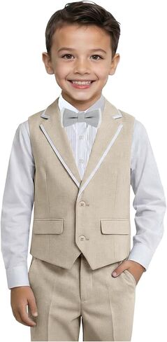 Boys' Suits 4 Piece Set Formal Toddler Dress Shirt Vest Pants Bow Tie Kid Tuxedo Suit Teen Wedding Outfits Boys Clothes in Kuwait
