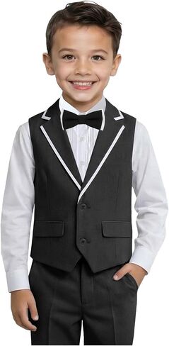 Boys' Suits 4 Piece Set Formal Toddler Dress Shirt Vest Pants Bow Tie Kid Tuxedo Suit Teen Wedding Outfits Boys Clothes in Kuwait