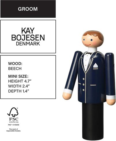 Kay Bojesen Groom Figurine | Painted FSC Beech Wood | 4.75 in in Saudi Arabia