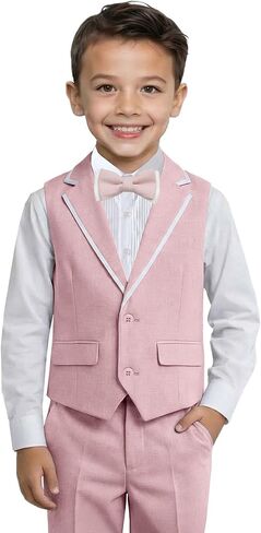 Boys' Suits 4 Piece Set Formal Toddler Dress Shirt Vest Pants Bow Tie Kid Tuxedo Suit Teen Wedding Outfits Boys Clothes in Kuwait
