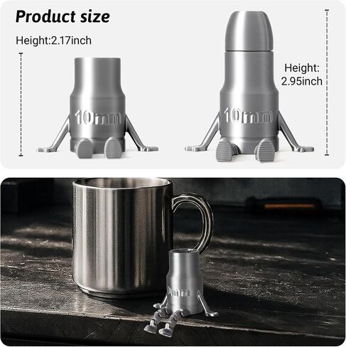 Yipintang 2 Packs 2-Inch Mini Socket Buddy – 10mm Hex-Style Inspired Desk Figurine | Transformable Bullet Toy with Dangling Legs | Non-Functional Novelty Gift for Men & DIY Fans (2 Inches) in Saudi Arabia