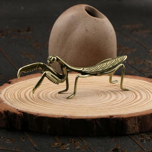 Vintage Solid Brass Insect Figurine – Mini Mantis Sculpture for Home & Office Desk Decor, Collectible Gift for Nature Lovers in Kuwait