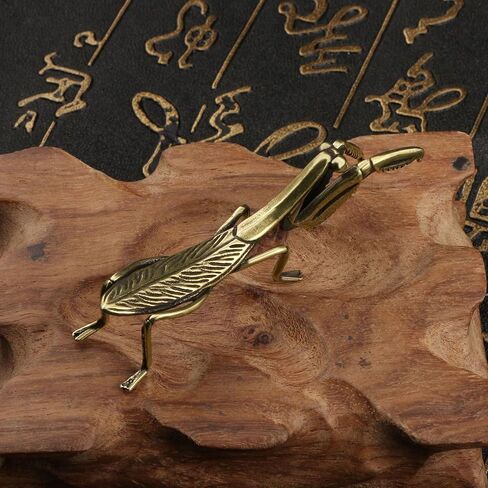 Vintage Solid Brass Insect Figurine – Mini Mantis Sculpture for Home & Office Desk Decor, Collectible Gift for Nature Lovers in Kuwait