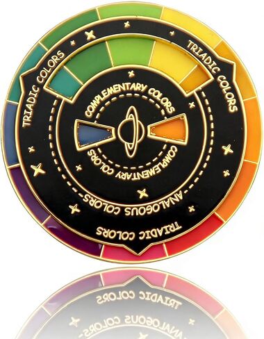 Color Wheel Interactive Spinner Enamel Pins - Color Selection Wheel Brooch - Metal Badge Creative Artist Gift in Saudi Arabia