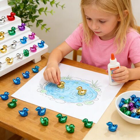 20 PCS 3D Printed Resin Mini Duck Figurine Assorted Colors Handcrafted Decor for Home Office Desk Shelf Display in Kuwait