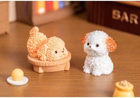 6Pcs Cute Poodle Resin Dog Figurines - Mini Pet Puppies for Fairytale Garden, Eco Bottle DIY Projects, Birthday Cakes, Car Accessories, Home/Office Decoration from Dog Hobby Collector in Kuwait