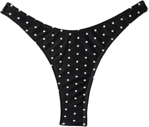 Milumia Women's Polka Dots Thong Bikini Bottom High Cut Cheeky Bathing Suit Bottoms in Kuwait