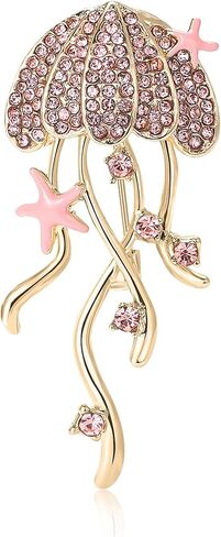 Fashion Rhinestone Jellyfish Brooch for Women Marine Life Brooch Pin for Bag, Sweater, Coat, Hat, Shoes, Dress, Suit,Summer Vacation Gift in Saudi Arabia