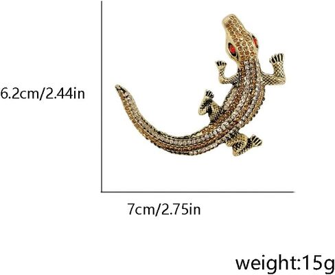 خمر التمساح الراين دبابيس التلبيب دبابيس للرجال النساء أزياء فريدة من نوعها سباركلي كريستال الحيوان دبوس اللباس البدلة الملابس والاكسسوارات مجوهرات حزب عيد الميلاد هدايا العيد in Kuwait
