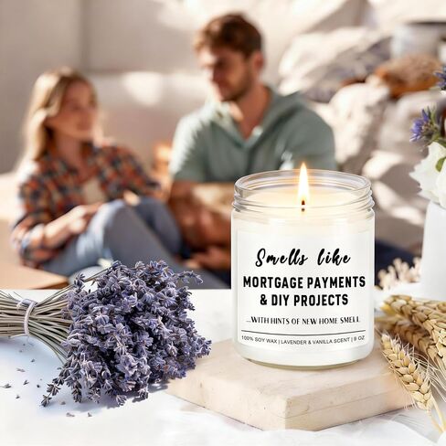 Funny House Warming Gifts New Home Housewarming Gifts New Home Gift Ideas for Women Men Couple First Apartment Essentials Homeowner Decor Closing Gift - Lavender Scented Candle 9 oz (Homes 2) in Saudi Arabia